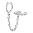 thumbnail image 4 of Top-keivon 1 PCS Minimalist Cuff Small Hoop Cubic Zirconia Chain Climber Crawler Earrings for Women Cartilage 925 Sterling Silver Post Hypoallergenic Fashion Threader Crystal Huggie Clip Hoops, 4 of 15