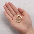 thumbnail image 4 of Uxcell 6Pack 0.59" Single Prong Belt Buckle Oval Center Bar Buckles for Leather Craft, Champagne, 4 of 7