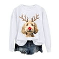 thumbnail image 4 of Wang6 Womens Plus Size Graphic Sweatshirts Trendy Xmas Cute Dog Printed Crew Neck No Hood Pullovers Causal Long Sleeve Loose Fit Tops Shirts White XL, 4 of 4