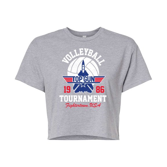 Top Gun - Volleyball Tournament - Juniors Cropped Cotton Blend T-Shirt