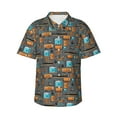 thumbnail image 2 of Xecao Industrial Transportation print Hawaiian shirt - a stylish short-sleeve button-down for men, perfect for casual beach and tropical outings., 2 of 9