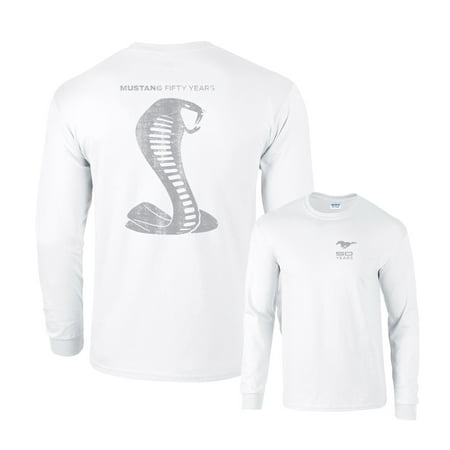 Gray Long Sleeve Shirt - Mustang Fifty Years Ford Cobra Grey Snake Long Sleeve T-Shirt