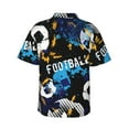 thumbnail image 3 of Balery Football Print Men's Hawaiian Shirts Short Sleeve Beach Shirt Relaxed Fit Vacation Button Down Shirts-Large, 3 of 9