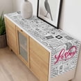 thumbnail image 4 of Pink Love Table Runner - 48 Inch Long, Kitchen Dining Table Runner Dresser Scarves, Valentine's Day Postmark Mails Retro Gray Farmhouse Decor for Coffee Tables Wedding Party Banquet, 4 of 8