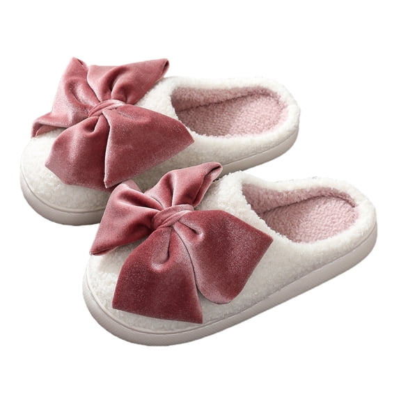 Domzle Fluffy Slippers For Womens Mens Warm Cozy Plush Fuzzy Memory Foam Slippers Slip-on House Slippers Indoor Outdoor Pink