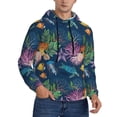thumbnail image 2 of Fotbe Men's Hoodie with Undersea Animals Pattern - Kangaroo Pocket Pullover Hooded Sweatshirt, Perfect for Daily Wear, Travel, and Home-XX-Large, 2 of 7