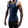 thumbnail image 4 of NELEUS Mens Compression Tank Top Athletic Workout Base Layer Undershirt 3 Pack,Black+Gray+Navy Blue,US Size S, 4 of 5