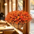 thumbnail image 6 of Artificial Fall Hanging Basket with Autumn Flowers and Greenery, Decorative Hanging Plant for Porch Patio Balcony Garden Home Decor, 6 of 7