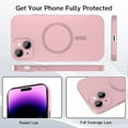 thumbnail image 4 of Magnetic Case for iPhone 15 Plus Phone Case for Women, Cute Matte Luxury Soft Metallic Luster Design with Camera Lens Protector, Compatible with Magsafe Case for iPhone 15 Plus 6.7"-Pink, 4 of 12