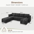 thumbnail image 2 of Marrber Convertible Modular Sectional Couches with Reversible Storage Seat and Ottoman, 7-Seater Sleeper Sofa for Living Room, Apartment, Linen Grey, 2 of 8