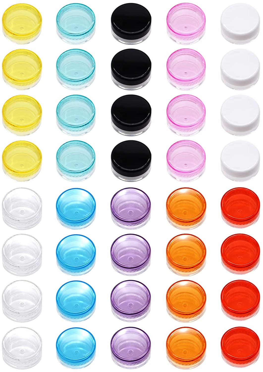STONCEL 40Pcs 5G Sample pots, Empty Round Cosmetic Containers with lid