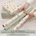 thumbnail image 2 of Beautiful Gift Wrapping Paper Rolls for Baby Shower - Cute Set of 3 Quality Rolls For Birthdays & Baby Showers - Add a Touch of Magic to Every Gift You Wrap - 17 x 120 in, 2 of 4