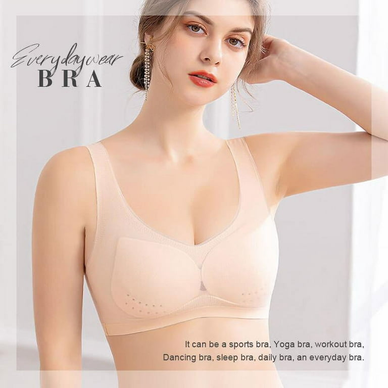 Ultra-thin Ice Silk BraThin Silk Seamless Bra Wireless Underwear with  Removable Pad for Women Breathable