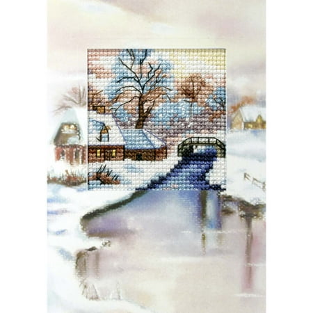 UPC: 5906735258455 | Orchidea Snowy River Greeting Card Counted Cross-Stitch Kit