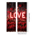 thumbnail image 3 of Rideaux Roses Rouges de la Saint-Valentin Rideaux Pétales de Roses Rouges pour Salon Chambre, 3 of 7