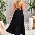 thumbnail image 5 of IROINNID A-Line Dress For Women Sleeveless Square Neck Sexy Vintage Party Dresses Regular Solid Color Dress, 5 of 6