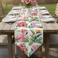 thumbnail image 6 of Pink Flamingos Table Runner Linen Burlap Table Runner 72 Inches Long Summer Palm Leaf Tropical Botanical Dresser Scarves for Kitchen Island Coffee Dining Party Wedding Banquet Holiday Decor 16"x72", 6 of 8