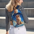 thumbnail image 6 of Picia Starry Sky Cloud Dog Printed Canvas Daypack - Stylish and Durable Vintage Compact Backpack - Class, Work, Travel, or Laptop Bookbag,Organized Compartments-Small, 6 of 6