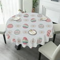 thumbnail image 2 of Eveokoki Easter Round Tablecloth 60 inch Diameter Set Of Eggs Painted Easter Table Cloths Spill Proof Wrinkle Table Cloth for Kitchen Dining Decoration Holiday Parties, 2 of 5