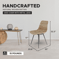 thumbnail image 2 of texxture Ormond Woven Rattan Side Chair Metal Legs, Home Furniture, Natural, 2 of 8