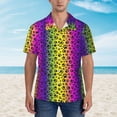 thumbnail image 5 of Uemuo Animal Paw Rainbow Printed Regular Fit Short Sleeve Casual Hawaiian Shirt for Men,Aloha shirt,Tropical shirt,Floral print shirt,Vacation Beach shirt-3X-Large, 5 of 9