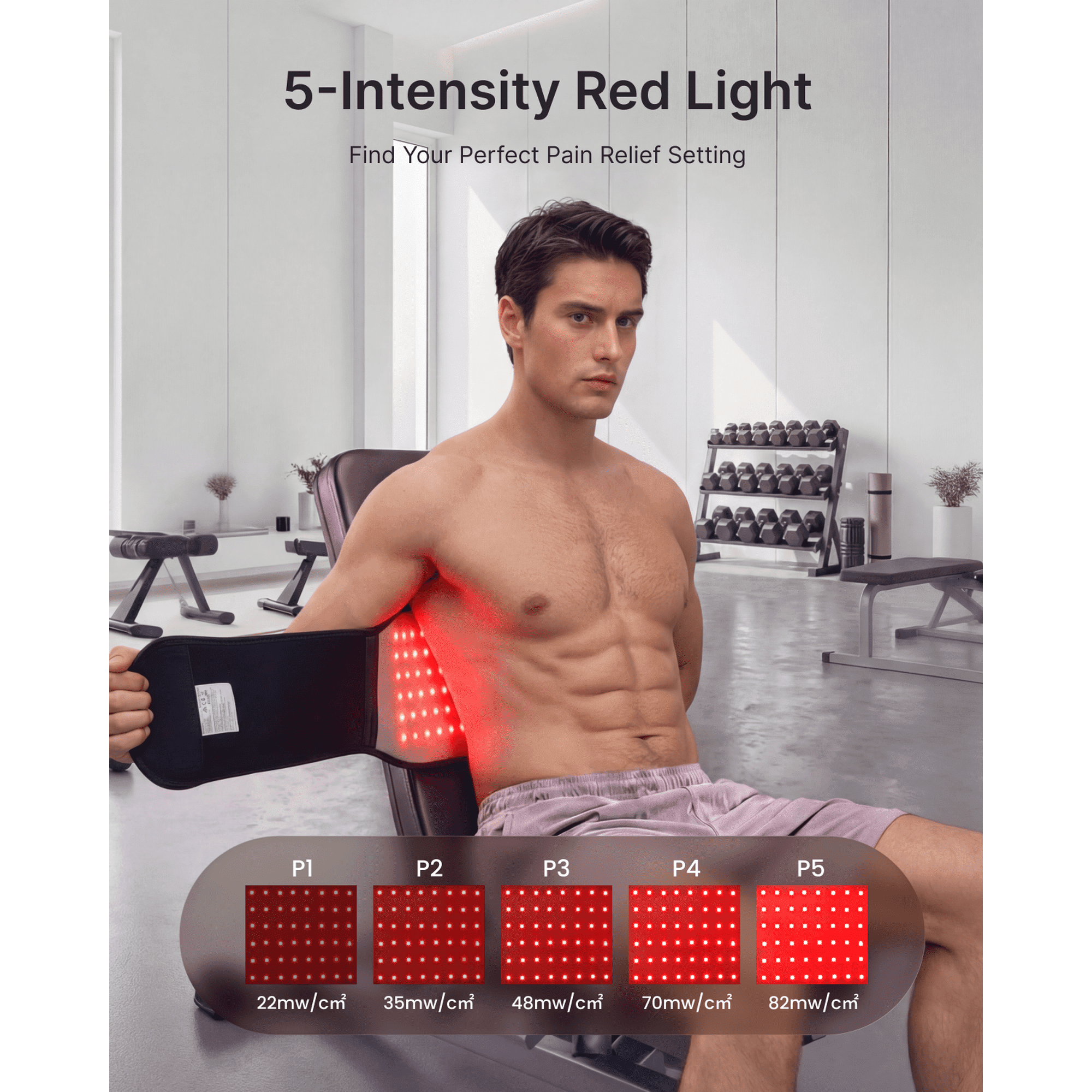 RENPHO 3-in-1 Massage Belt with Heat & Red Light Therapy, Red Light Therapy Belt with 3 Heat & 3 Vibration, 660nm & 850nm Lumbar Massaager for Waist Shoulder Back, Gift for Mother, Father