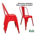 thumbnail image 4 of Set De 2 Sillas Tolix Metálicas Vintage Para Comedor Restaurante Exterior Interior rojo, 4 of 9