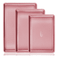 thumbnail image 1 of "Bandejas Juego De 3 Para Hornear Galletas, Textura Diamante  Belug Rosa ", 1 of 5