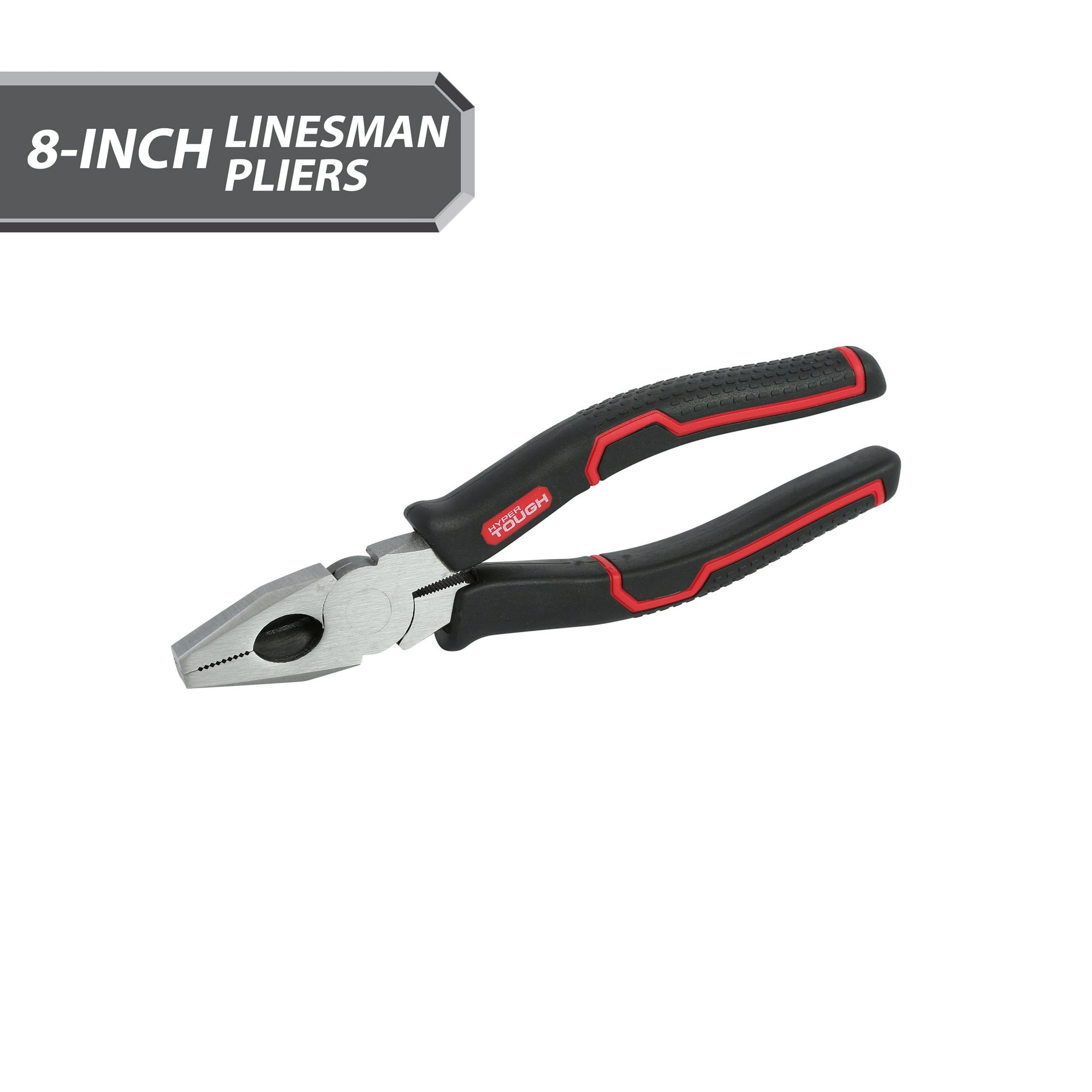 Hyper Tough 8-inch Linesman Pliers with Ergonomic Soft Grips 5176V