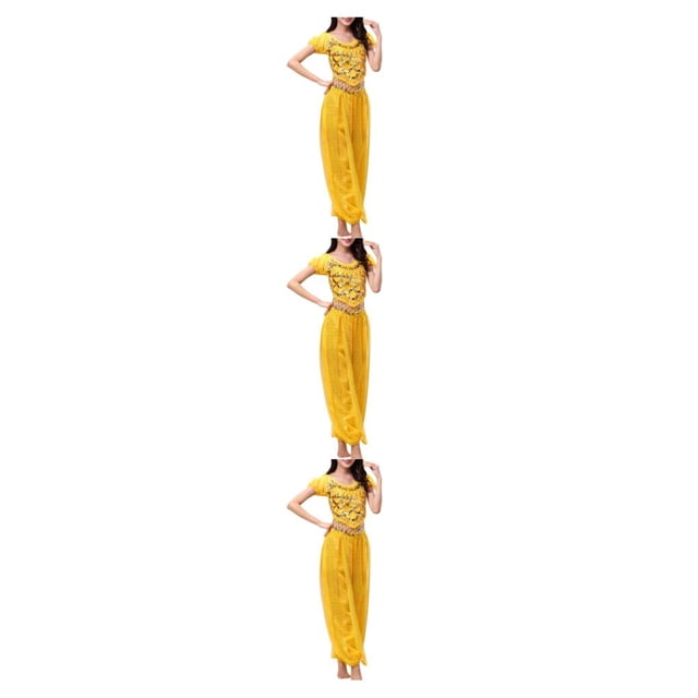 Minnieouse Pantalones de danza del vientre indio para mujer, conjunto de disfraz con cordones en la espalda, actuación de moda profesional Sexy Type2 NO2
