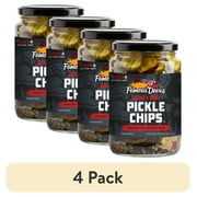 (4 pack) Famous Dave's Devil's Spit Pickle Chips, 24 fl oz Jar