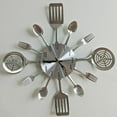thumbnail image 4 of wall clock for kitchen Stainless Steel Fork Clock Decorative , Silvery, 4 of 8