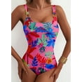 thumbnail image 6 of Eytino Swimsuit Women One Piece Bathing Suit Metal Ring Wide Straps Tummy Control Floral Print Slimming Vintage Swimwear, 6 of 10
