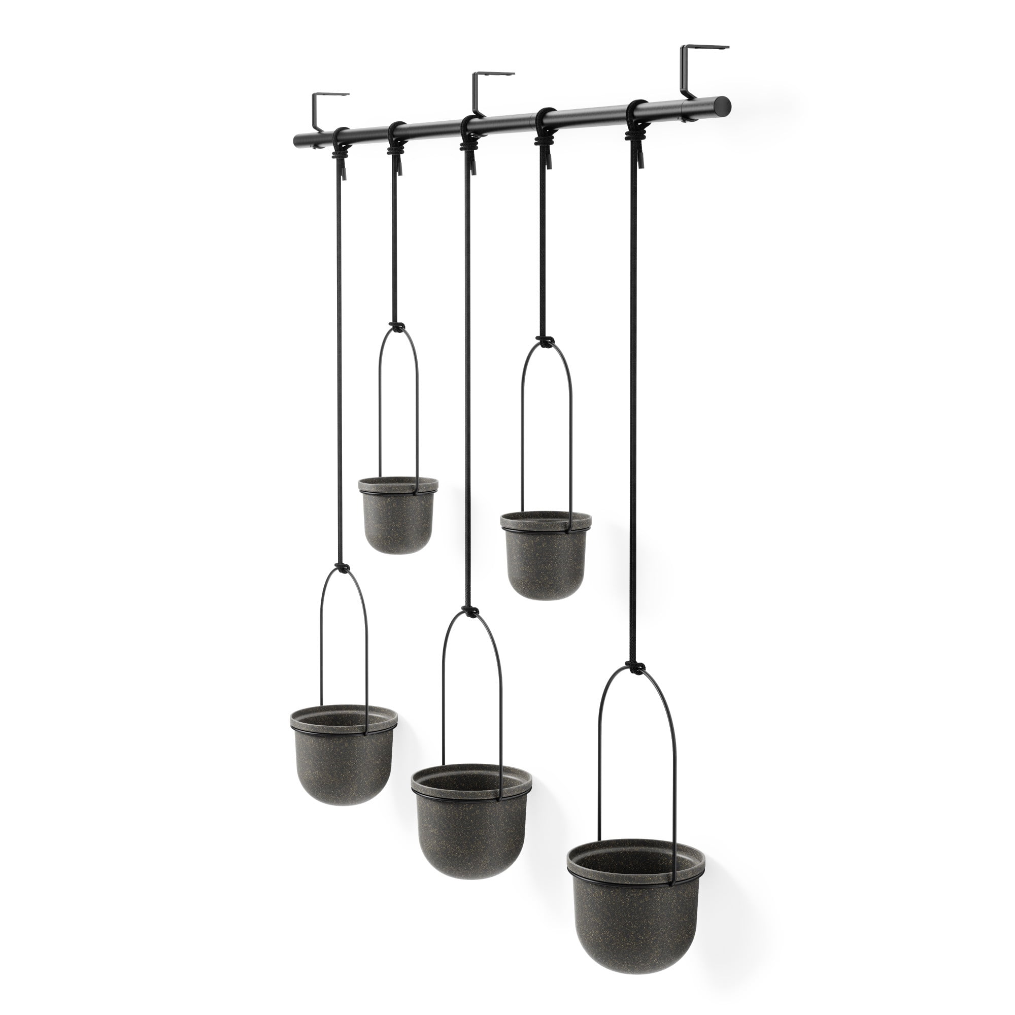 Umbra Triflora Hanging Planter Set of 5 Black