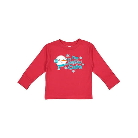 

Inktastic Im Snow Cute with Snowman and Snowflakes Christmas Gift Gift Toddler Boy or Toddler Girl Long Sleeve T-Shirt