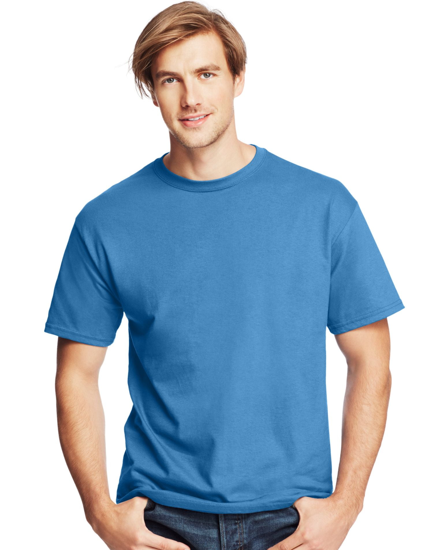 Hanes - Hanes Mens ComfortSoft 4-Pack Crewneck T-Shirts, XL, Denim Blue ...