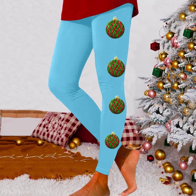 WILLBEST Leggings de Yoga de Cintura Alta Para Mujer, Suaves, Elásticos, Con Estampado Navideño, Bloques de Color, Cómodos, Para Fitness y Correr, 770 Grande
