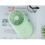 Cute mini fan, portable USB charging, with LED light, 3-speed adjustable speed, suitable for indoor or outdoor activities 2810A green