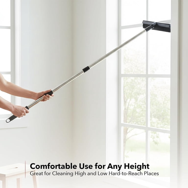 OVENTE Carpet Rake Rubber Broom for Pet Hair Removal with Squeegee