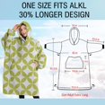 thumbnail image 4 of Oversized Wearable Blanket Hoodie,Green White Checkerboard Checkered Pattern Sherpa Blanket Hoodie with Super Pockets,Super Warm Fuzzy Pullover for Women & Men, 4 of 6