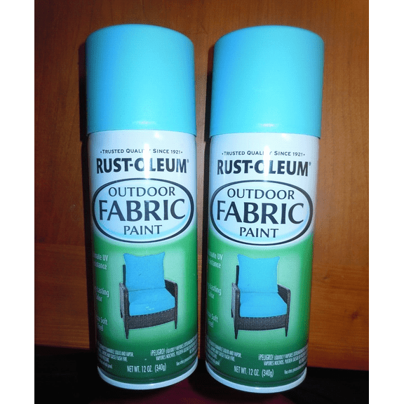 2 Rustoleum Outdoor Fabric Spray Paint Turquoise 12oz Cans Awnings Cushions NEW