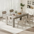 thumbnail image 4 of Dining Table for 4-6,63-inch Dining Tables for 4,Farmhouse Kitchen Table with Large Tabletop,Rectangular Dining Room Table,Kitchen Dining Table Dinner Table for Kitchen,Living Room（Only table）, 4 of 8