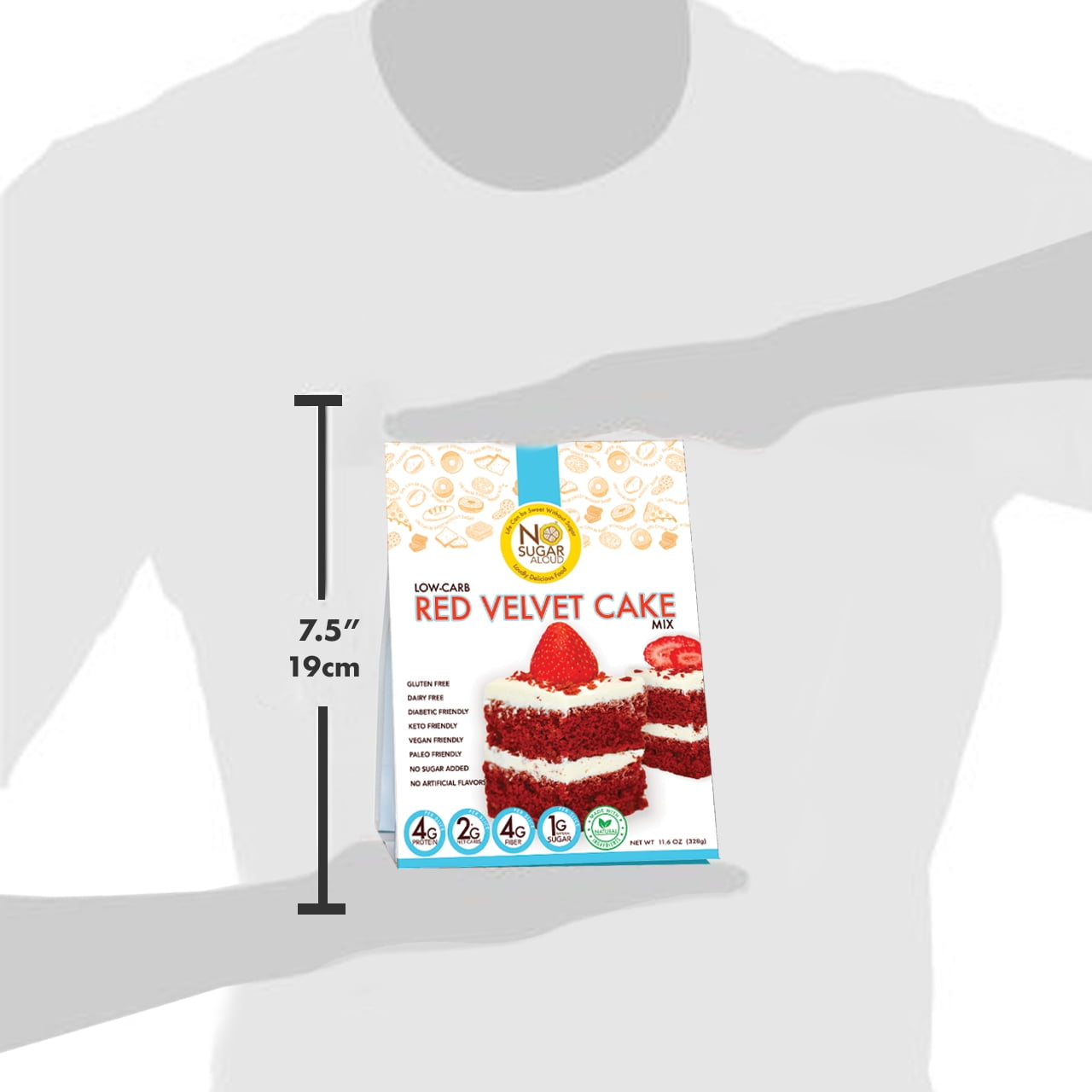 No Sugar Aloud - Low Carb Red Velvet Cake Baking Mix (Keto, Vegan, Gluten Free, No Added Sugar, High Protein, High Fiber, Diabetic Friendly)