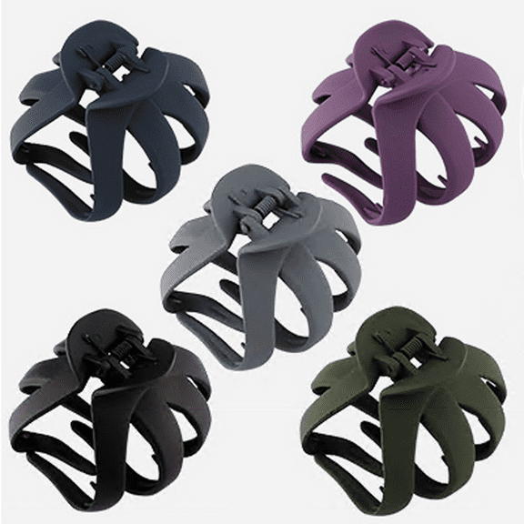 5 Pcs Claw Hair Clips for Thick Curly Long Hair, 3.1" Matte Octopus Large Clips for Women and Girls, Strong Hold Jumbo Clips for All Hair Types
