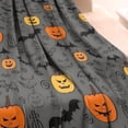 thumbnail image 3 of Halloween Pumpkins and Bats Blanket,Comfortable Soft Lamb Wool Throw Blanket,All Season,Warm Lightweight Blankets for Sofa Bed Couch Living Room Chair,40"x50", 3 of 4