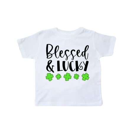 

Inktastic Blessed and Lucky 4 Leaf Clovers St. Patrick s Day Gift Toddler Boy or Toddler Girl T-Shirt