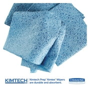 WypAll Oil, Grease and Ink Cloths, 1/4 Fold, 12.5 x 12, Blue, 66/Box, 8 Boxes/Carton -KCC33560