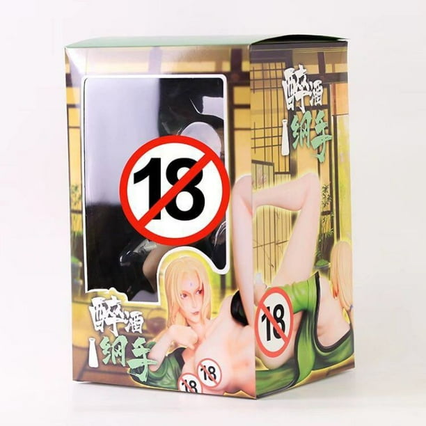 Boxed 30cm Anime Naruto Tsunade Get drunk Lying posture Clothes can be taken off figure model toys doll Collectible adult gifts Gao Jinjia LED