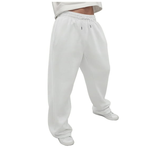 Grey Sweatpants Mens Jogger Sweatpants Wide Leg Sweatpants for Women Men Baggy Casual Drawstring Sweat Pants Trendy Athletic Clothes