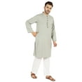 thumbnail image 2 of Atasi Indian Mens 2 Piece Kurta Pajama Set Henley NeckÂ&nbsp;Casual Long Kurta, 2 of 7
